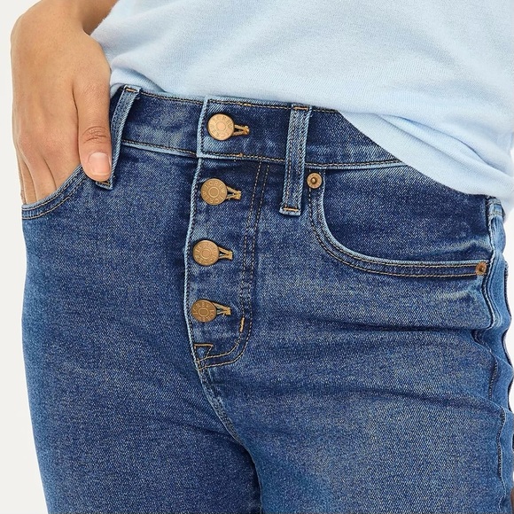 👖 J. Crew, Marina Wash Button-Through Essential Straight All-Day Stretch Jean - Picture 9 of 16